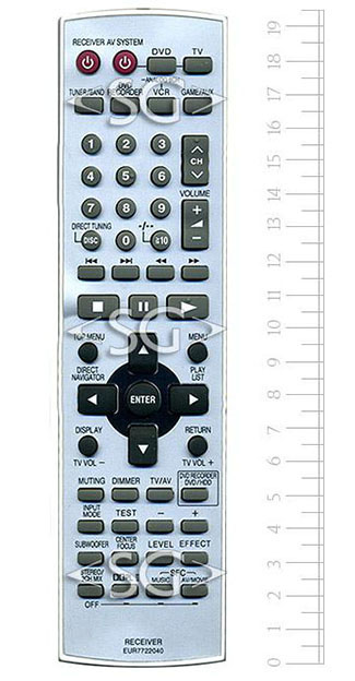 Пульт дистанционного управления для PANASONIC EUR7722040 RECEIVER